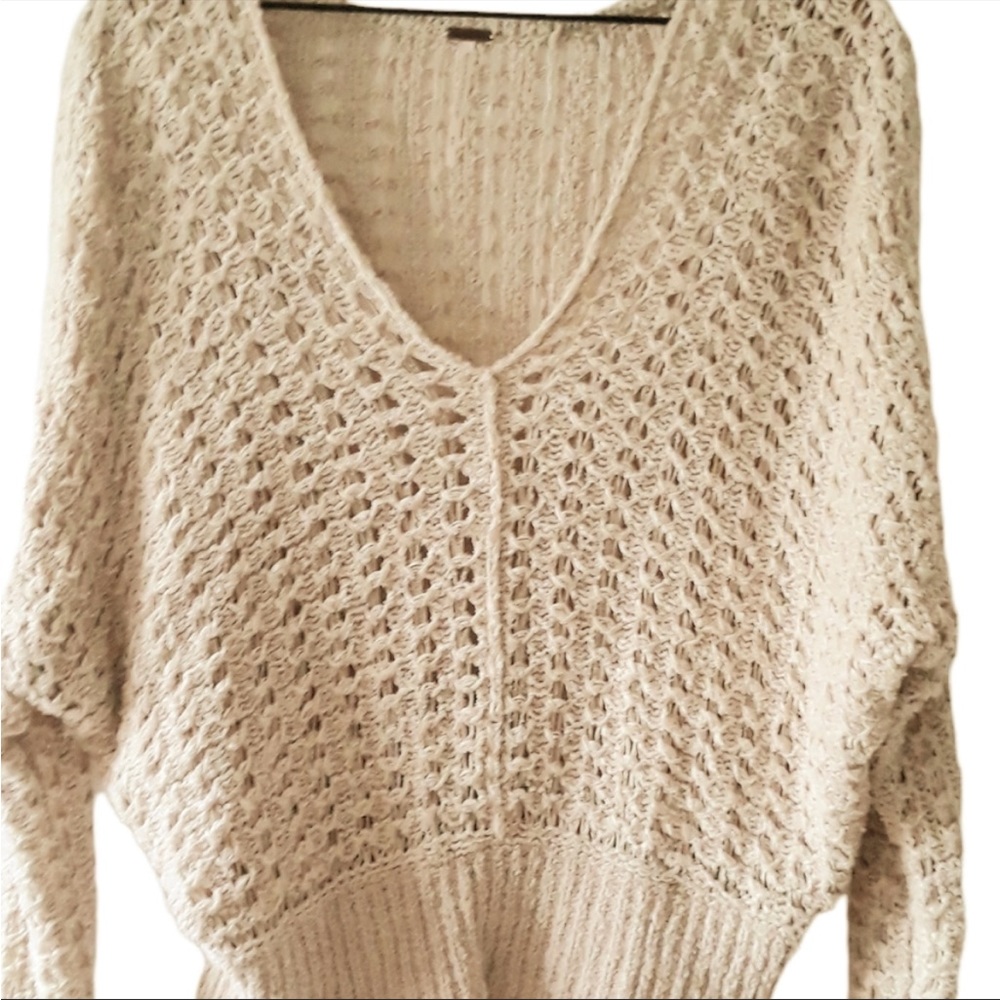 🍁Free People ‘best of you’ Boho Vibes Open Knit V Neck Sweater🍁~med - Picture 5 of 7